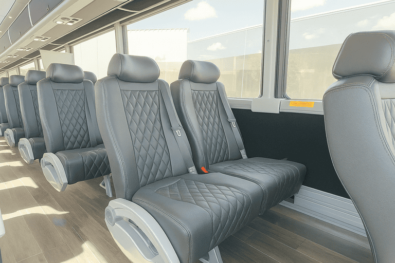 interior of Charter Bus Rental Lowell charter bus